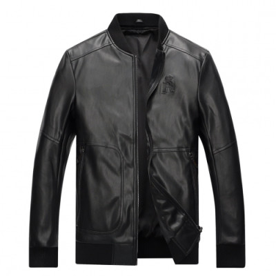 [돌체앤가바나]Dolce&Gabbana 2020 Mens Casual Leather Jackets - 돌체앤가바나 2020 남성 캐쥬얼 가죽 자켓 Dol0266x.Size(m - 3xl).블랙