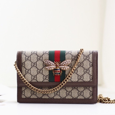 Gucci 2019 Queen Margaret WOC Chain Shoulder Bag,20CM - 구찌 2019 퀸 마가렛 WOC 체인 숄더백 476079,GUB0914,20cm,브라운