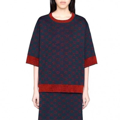 [구찌]Gucci 2020 Womens Trendy Wool Short Sleeved Sweaters - 구찌 2020 여성 트렌디 울 반팔 스웨터 Guc01988x.Size(s - l).네이비