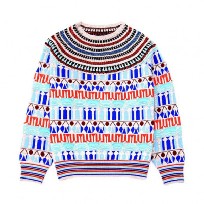 [미우미우]Miumiu 2020 Ladies Casual Crew-neck Sweater - 미우미우 2020 여성 캐쥬얼 크루넥 스웨터 Miu0175x.Size(Free).블루