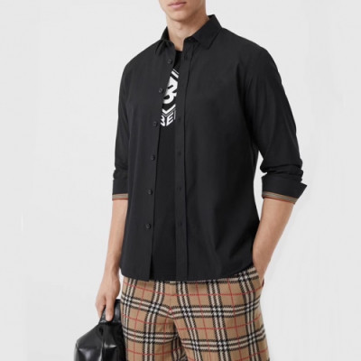 [버버리]Burberry 2020 Mens Classic Casual Cotton Tshirts - 버버리 2020 남성 클래식 캐쥬얼 코튼 셔츠 Bur01924x.Size(s - 2xl).블랙