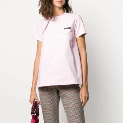 Jil Sander 2020 Womens Basic Crew-neck Cotton Short Sleeved Tshirts - 질샌더 2020 여성 베이직 크루넥 코튼 반팔티 Jil003x.Size(s - l).핑크