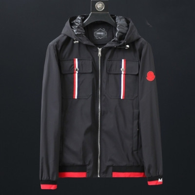 [몽클레어]Moncler 2020 Mens Patch Logo Casual Windproof Jackets - 몽클레어 2020 남성 패치 로고 캐쥬얼 방풍 자켓 Moc01344x.Size(m - 3xl).블랙