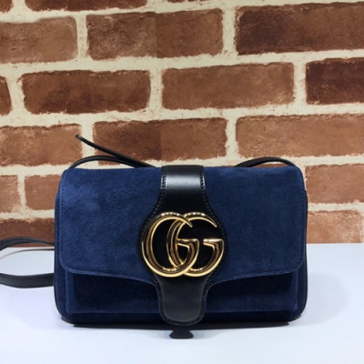 Gucci 2019 Arli Suede Shoulder Bag,25CM - 구찌 2019 알리 스웨이드 숄더백 550129,GUB0919,25CM,블루