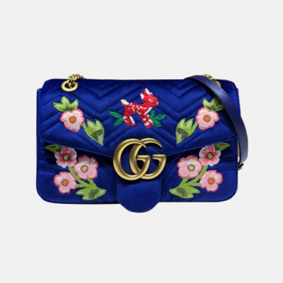 Gucci 2019 GG Marmont Matlase Velvet Women Shoulder Bag,31CM - 구찌 2019 GG 마몬트 마틀라세 벨벳 여성용 숄더백 443496,GUB0925,31CM,블루
