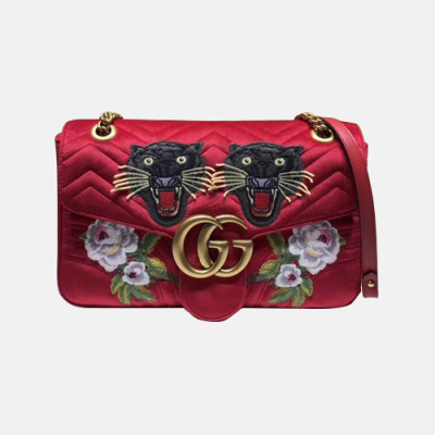 Gucci 2019 GG Marmont Matlase Velvet Women Shoulder Bag,31CM - 구찌 2019 GG 마몬트 마틀라세 벨벳 여성용 숄더백 443496,GUB0929,31CM,레드