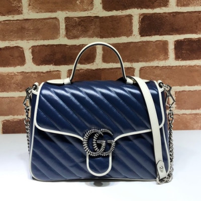Gucci 2019 GG Marmont Women Tote Shoulder Bag,27CM - 구찌 2019 GG 마몬트 여성용 토트 숄더백 498110,GUB0934,27CM,블루