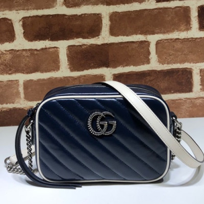 Gucci 2019 Marmont Matlase Shoulder Bag,18CM - 구찌 2019 마몬트 마틀라세 숄더백 448065,GUB0935,18cm,블루