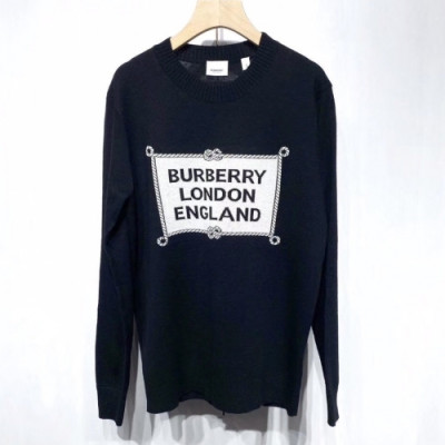[버버리]Burberry 2020 Mm/Wm Retro Logo Crew-neck Wool Sweater - 버버리 2020 남자 레트로 로고 크루넥 울 스웨터 Bur01940x.Size(s - l).블랙