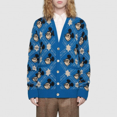 [커스텀급]Gucci 2020 Mm/Wm Trendy V-neck Oversize Wool Cardigan - 구찌 2020 남자 트렌디 브이넥 오버사이즈 울 가디건 Guc02008x.Size(s - l).블루
