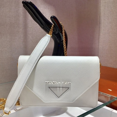 Prada 2020 Leather Shoulder Bag,20cm - 프라다 2020 여성용 레더 숄더백 ,1BP014-2,20cm,화이트