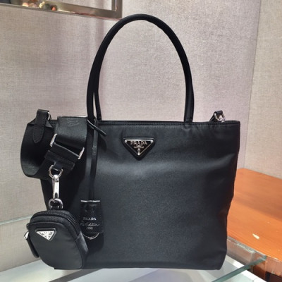 Prada 2019  Nylon Tote Shoulder Shopper Bag,25cm - 프라다 2019 여성용 나일론 토트 숄더 쇼퍼백 ,1BG320-1,25cm,블랙