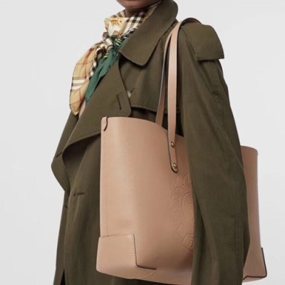 Burberry 2019 Leather Tote Shoulder Shopper Bag, 35cm - 버버리 2019 여성용 레더 토트 숄더 쇼퍼백 ,BURB0447,35cm,베이지