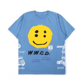 [카니예웨스트]Kanye west 2020 Mm/Wm Logo Cotton Short Sleeved Tshirts - 카니예 웨스트 2020 남자 로고 코튼 반팔티 Kany0049x.Size(m - xl).스카이블루