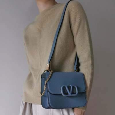 Valentino 2019 Leather Garavani Vsling Shoudler Cross Bag,18/22CM - 발렌티노 2019 레더 가라바니 브이슬링 숄더 크로스백,VTB0938,18/22CM,블루