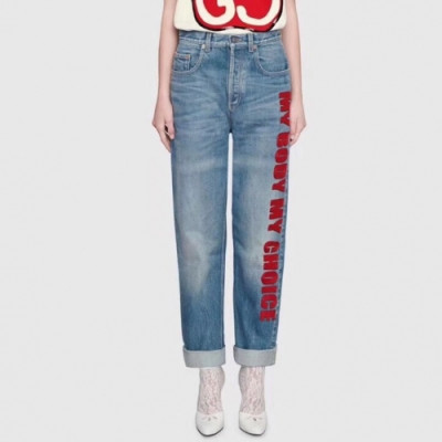 [구찌]Gucci 2020 Womens Trendoy Denim Pants - 구찌 2020 여성 트렌디 데님 팬츠 Guc02016x.Size(s - l).블루
