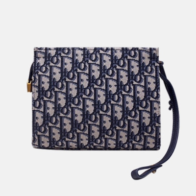 Dior 2019 Oblique Ladies Clutch Bag,19CM - 디올 2019 오블리크 여성용 클러치백 DIOB0491,19CM,네이비