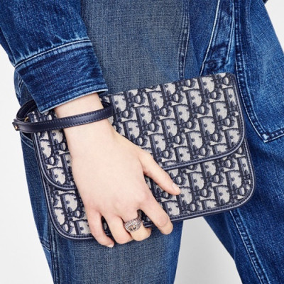 Dior 2019 Oblique Ladies Clutch Bag,25CM - 디올 2019 오블리크 여성용 클러치백 DIOB0492,25CM,블랙