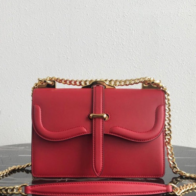 Prada 2019 Belle Chain Shoulder Bag,24cm - 프라다 2019 벨 여성용 체인 숄더백 ,1BD188-6,24cm,레드