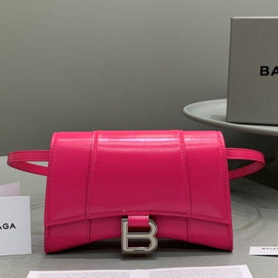 Balenciaga 2019 Leather Hip Sack Belt Bag,18CM - 발렌시아가 2019 여성용 레더 힙색 벨트백,BGB0527,18CM,핑크