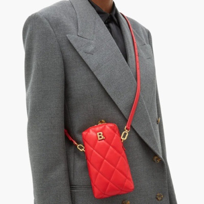 Balenciaga 2019 Leather Phone Bag Shoulder Bag,20CM - 발렌시아가 2019 여성용 레더 폰 백 숄더백,BGB0532,20CM,레드