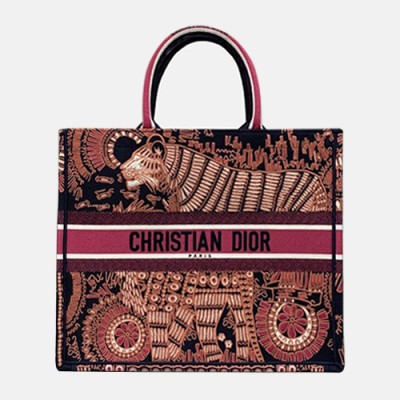 Dior 2019 Woman Canvas Book Tote Shopper Bag,41.5CM - 디올 2019 여성용 캔버스 북 토트 쇼퍼백 DIOB0503,41.5CM,핑크