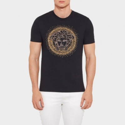 [베르사체]Versace 2020 Mens Logo Silket Short Sleeved Tshirts - 베르사체 2020 남성 메두사 실켓 반팔티 Ver0502x.Size(s - 3xl)블랙