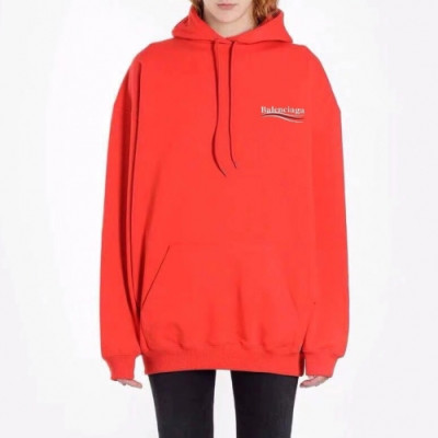 [발렌시아가]Balenciaga 2020 Mm/Wm Logo Oversize Cotton Hoodie - 발렌시아가 2020 남자 로고 오버사이즈 코튼 기모 후디 Bal0464x.Size(xs - l).레드