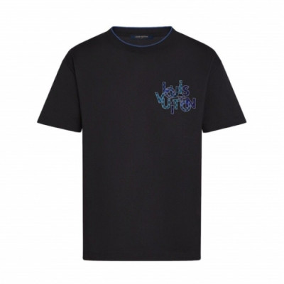 [루이비통]Louis vuitton 2020 Mm/Wm Crew-neck Cotton Short Sleeved Tshirts - 루이비통 2020 남자 크루넥 고튼 반팔티 Lou01575x.Size(s - xl).블랙