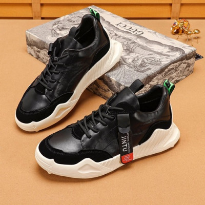Gucci 2019 Mens Leather Sneakers - 구찌 2019 남성용 레더 스니커즈 GUCS0577,Size(240 - 270),블랙