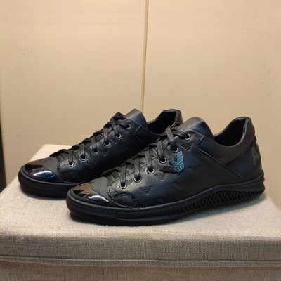 Armani 2019 Mens Leather Sneakers  - 알마니 2019 남성용 레더 스니커즈 ARMS0126,Size(240 - 270).블랙