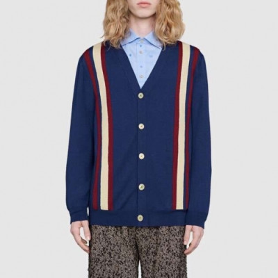 [커스텀급]Gucci 2020 Mens Trendy V-neck Wool Cardigan - 구찌 2020 남성 트렌디 브이넥 울 가디건 Guc02046x.Size(s - 2xl).블루