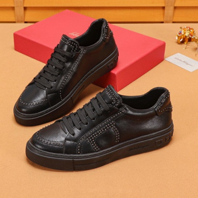 Ferragamo 2019 Mens Leather Sneakers - 페라가모 2019 남성용 레더 스니커즈, FGMS00129,Size(240 - 270).블랙