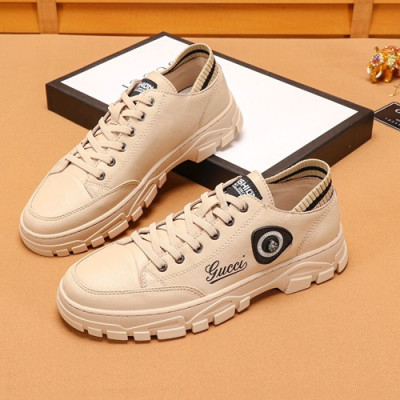 Gucci 2019 Mens Leather Sneakers - 구찌 2019 남성용 레더 스니커즈 GUCS0593,Size(240 - 270),카키베이지