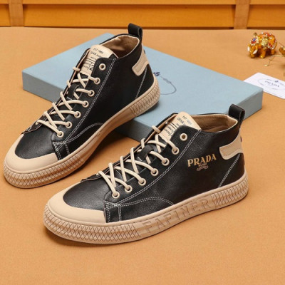 Prada 2019 Mens Leather Sneakers - 프라다 2019 남성용 레더 스니커즈,PRAS0251,Size(240 - 270).블랙
