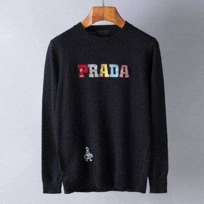 [프라다]Prada 2020 Mens Crew-neck Wool Sweaters - 프라다 2020 남성 크루넥 울 스웨터 Pra0944x.Size(m - 3xl).블랙