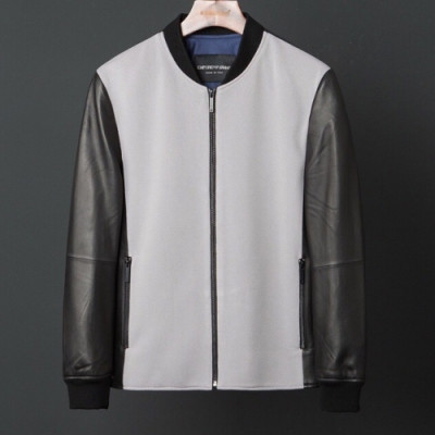 [알마니]Armani 2020 Mens Logo Casual Leather Jackets - 알마니 2020 남성 로고 캐쥬얼 가죽 자켓 Arm0593x.Size(m - 3xl).그레이