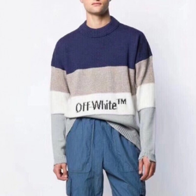 [오프화이트]Off-white 2020 Mens Basic Sweaters - 오프화이트 2020 남성 베이직 스웨터 Off0333x.Size(s - 2xl).네이비