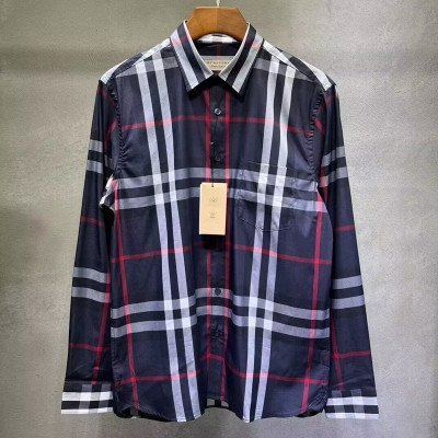 [버버리]Burberry 2023 Mens Classic Casual Check Tshirts - 버버리 2023 남성 클래식 캐쥬얼 체크 셔츠 Bur02048x.Size(s - 2xl).(네이비)