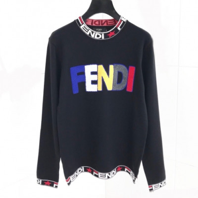 Fendi 2020 Mens Logo Crew-neck Wool Sweaters - 펜디 2020 남성 로고 크루넥 울 스웨터 Fen0543x.Size(m - 2xl).블랙
