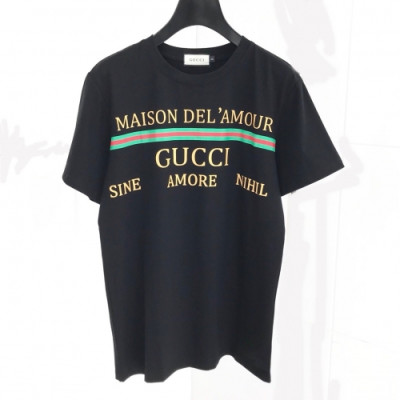 [매장판]Gucci 2020 Mm/Wm Logo Silket Short Sleeved Tshirts - 구찌 2020 남자 로고 실켓  반팔티 Guc02101x.Size(s - 2xl).블랙