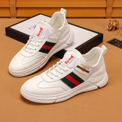 Gucci 2019 Mens Leather Sneakers - 구찌 2019 남성용 레더 스니커즈 GUCS0597,Size(240 - 270),화이트