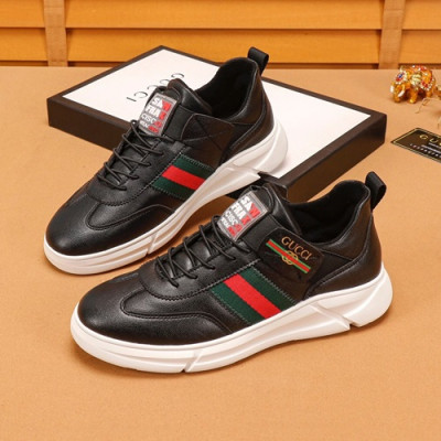 Gucci 2019 Mens Leather Sneakers - 구찌 2019 남성용 레더 스니커즈 GUCS0598,Size(240 - 270),블랙