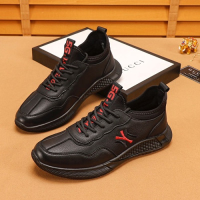 Gucci 2019 Mens Leather Sneakers - 구찌 2019 남성용 레더 스니커즈 GUCS0599,Size(240 - 270),블랙
