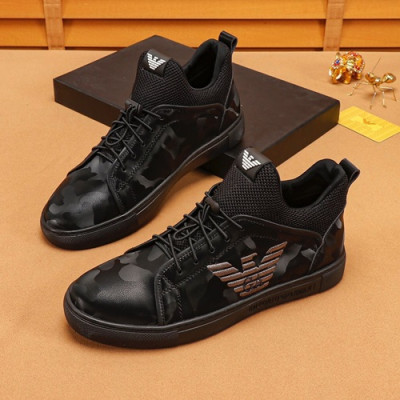 Armani 2019 Mens Leather Sneakers  - 알마니 2019 남성용 레더 스니커즈 ARMS0136,Size(240 - 270).블랙