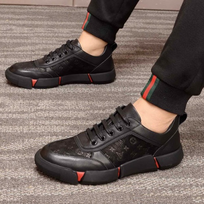 Louis Vuitton 2019 Mens Leather Sneakers - 루이비통 2019 남성용 레더 스니커즈 LOUS0510,Size(240 - 270).블랙