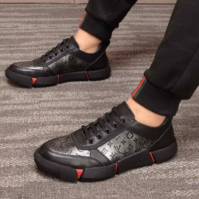 Louis Vuitton 2019 Mens Leather Sneakers - 루이비통 2019 남성용 레더 스니커즈 LOUS0511,Size(240 - 270).블랙+다크그레이