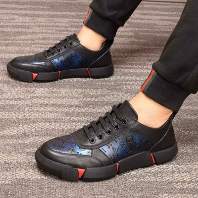 Louis Vuitton 2019 Mens Leather Sneakers - 루이비통 2019 남성용 레더 스니커즈 LOUS0512,Size(240 - 270).블랙+네이비