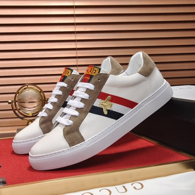 Gucci 2019 Mens Leather Sneakers - 구찌 2019 남성용 레더 스니커즈 GUCS0607,Size(240 - 270),화이트