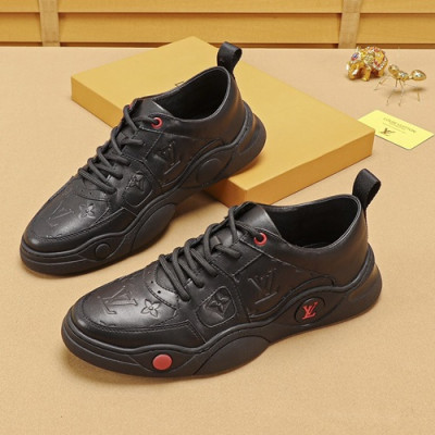 Louis Vuitton 2019 Mens Leather Sneakers - 루이비통 2019 남성용 레더 스니커즈 LOUS0521,Size(240 - 270).블랙